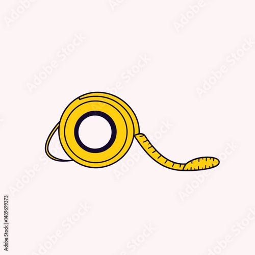 Yellow tape measure icon illustration