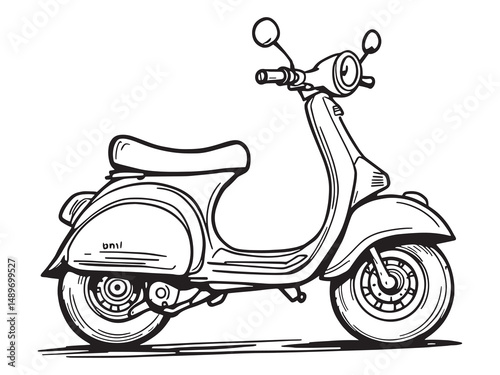 Scooty vector line art