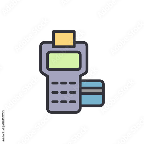 Payment Terminal And Credit Card For Contactless Transaction Concept