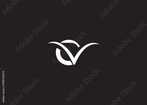 CV initial creative logo design and letter logo