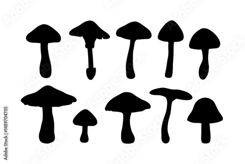 Mushroom silhouette vector illustration