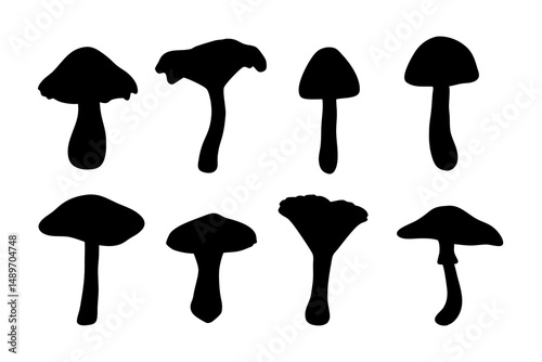 Mushroom silhouette vector illustration