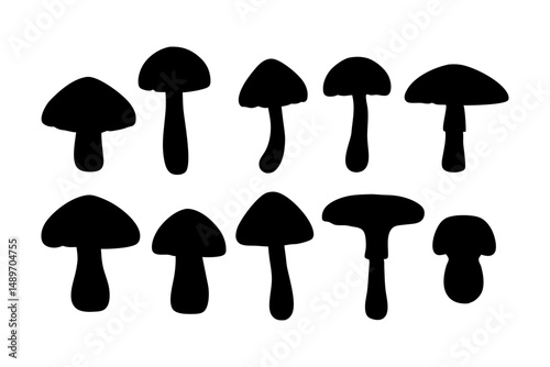 Mushroom silhouette vector illustration