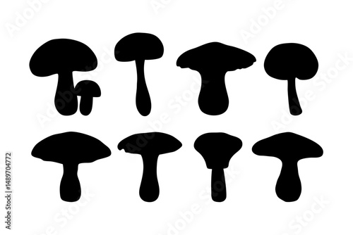 Mushroom silhouette vector illustration