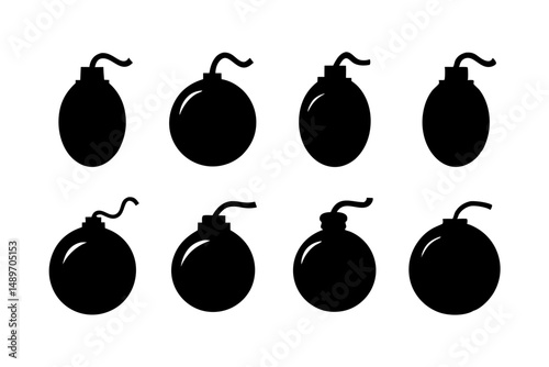 Bomb icon silhouette vector illustration
