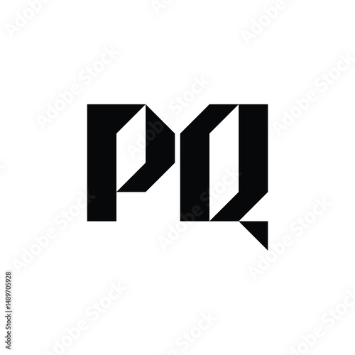 PQ monogram logo design letter text name symbol monochrome logotype alphabet character simple logo