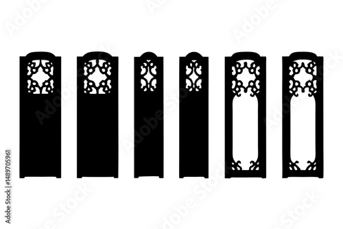 Decorative door silhouette vector illustration
