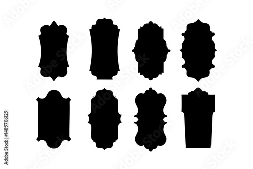 Decorative door silhouette vector illustration