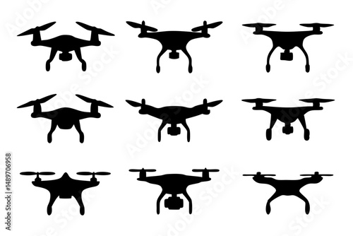 Drone silhouette vector illustration