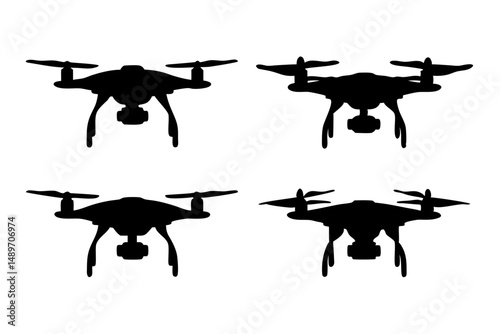 Drone silhouette vector illustration
