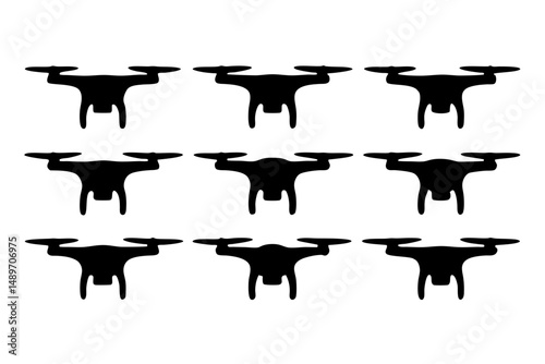 Drone silhouette vector illustration