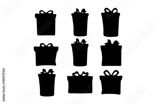 Gift box silhouette vector illustration
