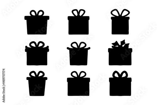 Gift box silhouette vector illustration