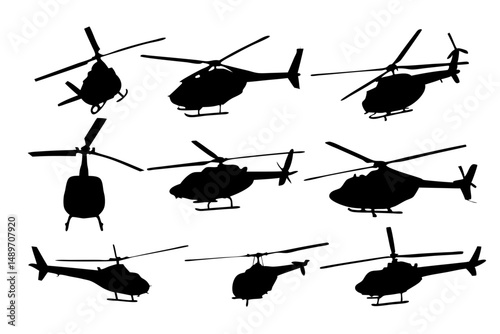 Helicopter silhouette vector illustration