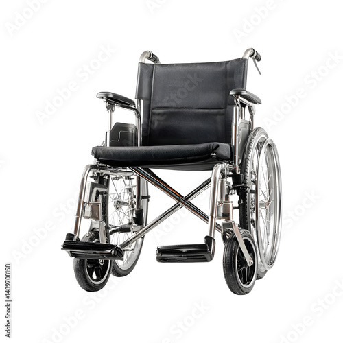 Modern Wheelchair with Black Upholstery and Chrome Frame for Accessibility and Mobility Needs