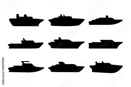 Riverboat silhouette vector illustration