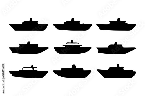 Riverboat silhouette vector illustration