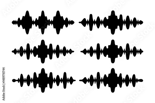 Sound wave silhouette vector illustration