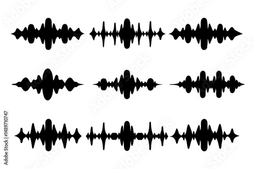 Sound wave silhouette vector illustration