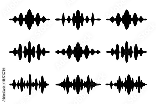Sound wave silhouette vector illustration