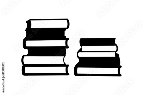 Stack of books silhouette vector illustration