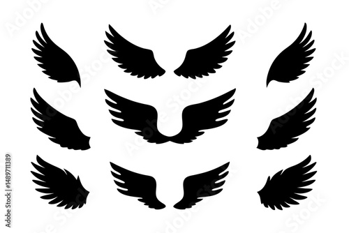 Wing silhouette vector illustration