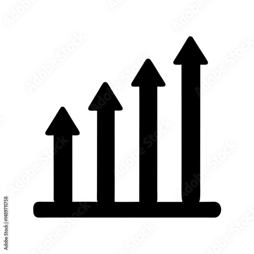 Bar chart growth indicator vector illustration