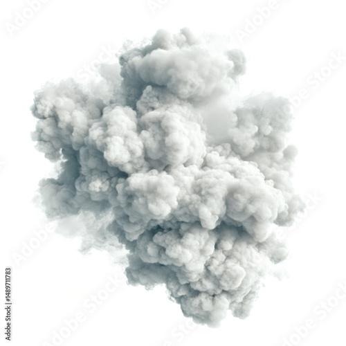A Massive Plume of Smoke Billowing Against a White Background: A Dramatic Visual Representation of Environmental Disaster or Industrial Pollution