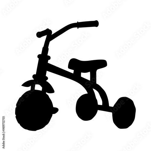 Classic children tricycle toy vector illustration