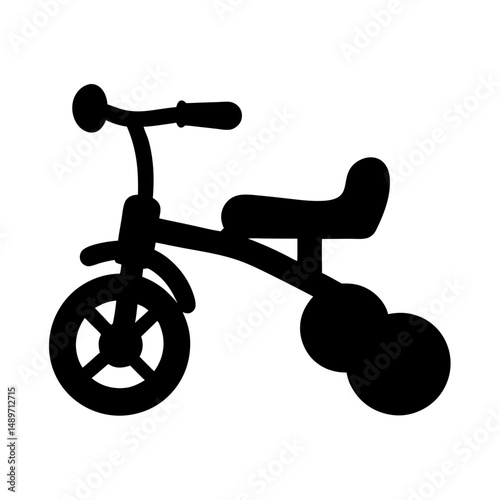 Classic children tricycle toy vector illustration