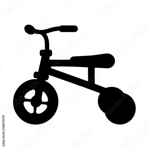 Classic children tricycle toy vector illustration