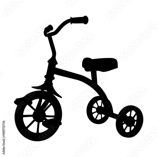 Classic children tricycle toy vector illustration