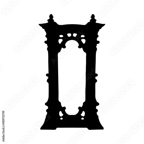 Decorative door design vector illustration