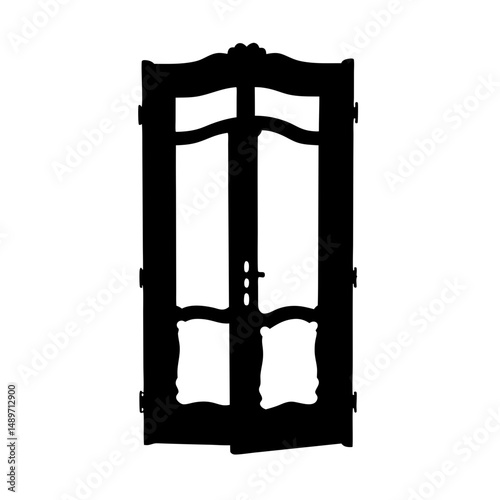 Decorative door design vector illustration