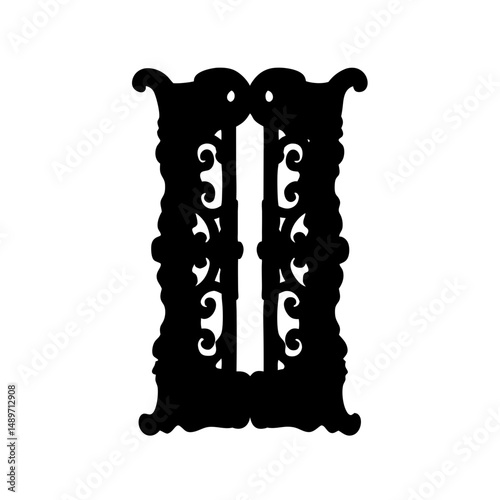 Decorative door design vector illustration photo