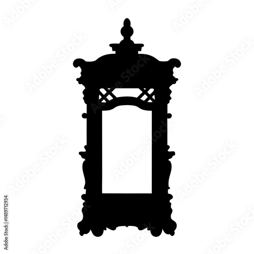 Decorative door design vector illustration