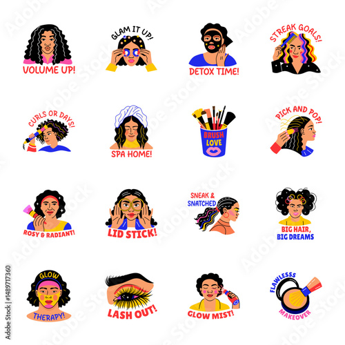 Pack of Flat Style Beauty Stickers 

