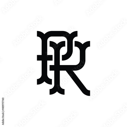 PR monogram logo design letter text name symbol monochrome logotype alphabet character simple logo