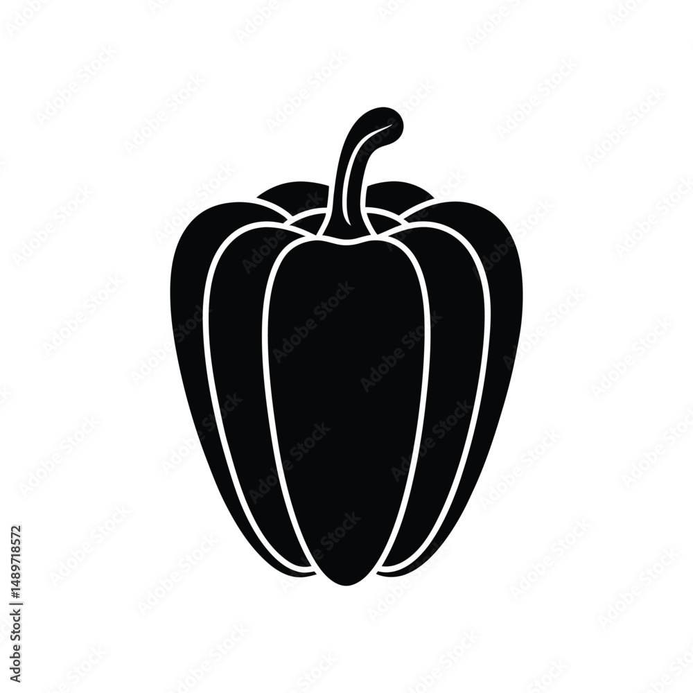 Flat and Minimal a bell pepper vegetable icon vector illustration isolated on white background Flat and Minimal a bell pepper vegetable icon vector illustration isolated on white background