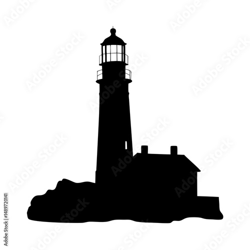 Lighthouse coastal beacon vector illustration photo