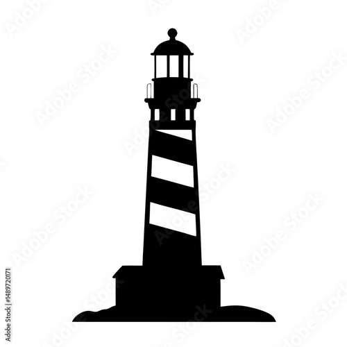 Lighthouse coastal beacon vector illustration