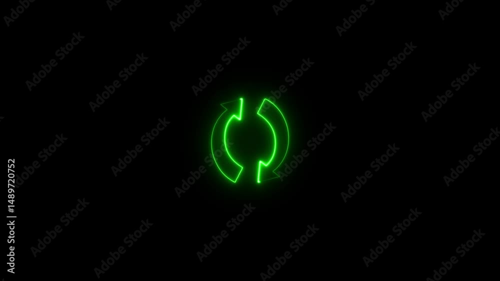 Refresh, Reload animation. browser reload button. restore circle arrow icon. Clean Environment Concept Animation. Illuminated recycle sign. Glowing neon line recycle gif Sale Banners Template
