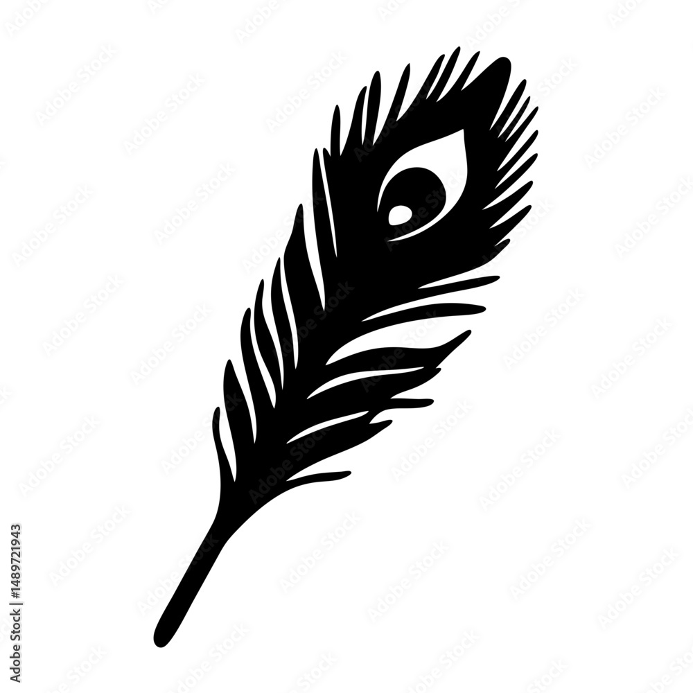 Obraz premium Peacock feather ornamental vector illustration