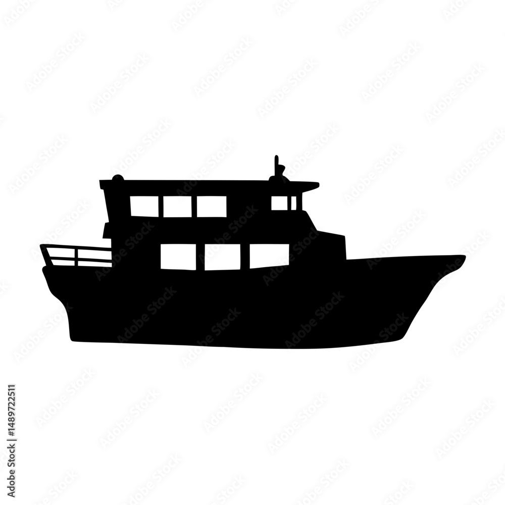 Fototapeta premium Riverboat water vessel vector illustration