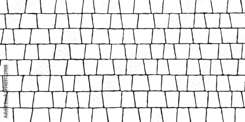 Natural stone paving slabs. Bridge fragment. Monochrome vector background
