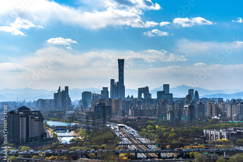 Urban transportation and building complexes in Beijing, China
