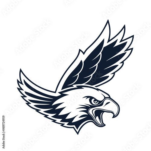 Eagle vector art illustrations. Eagle head clipart. Black eagle logo vector.