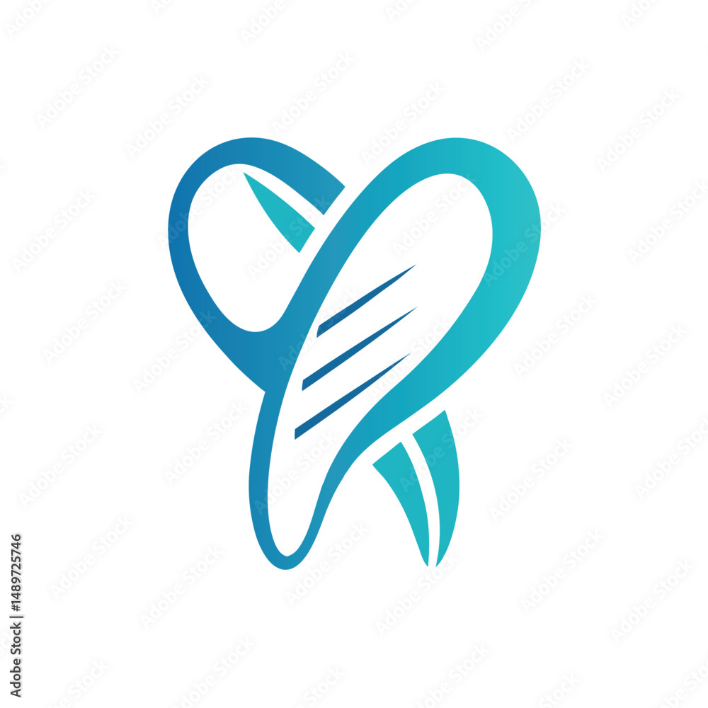 Fototapeta premium Dental DNA Logo with Spiral Tooth Concept