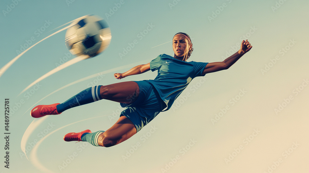 Naklejka premium soccer player with ball