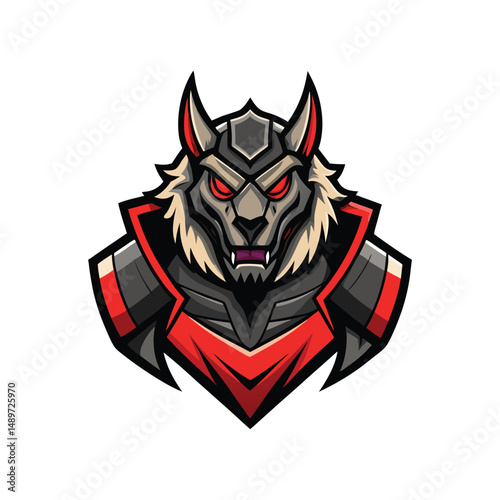 Cybernetic beast icon vector illustration isolated on white background